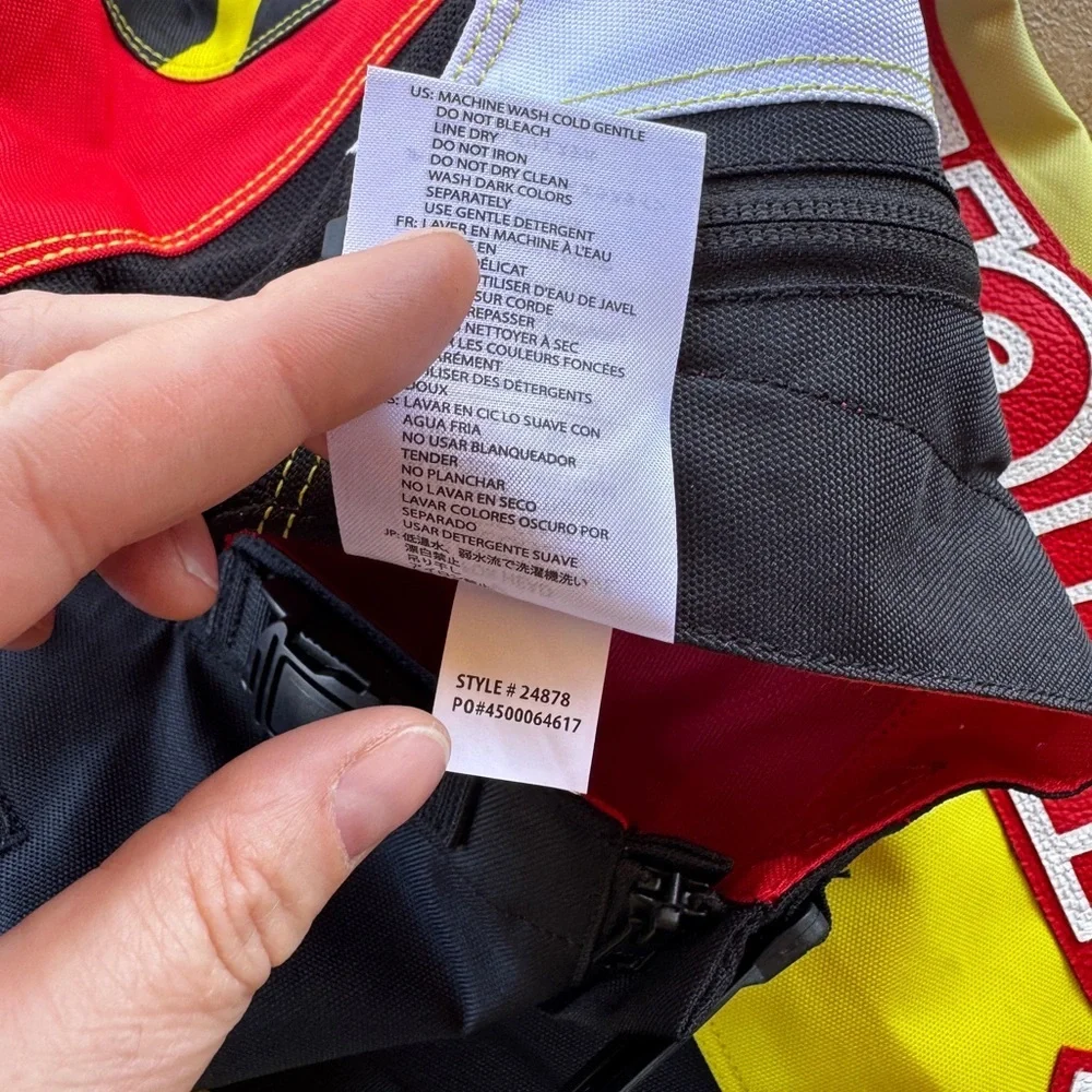 Supreme x Fox Racing Moto Pants Size L Ride Red Black Yellow Authentic